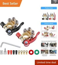 Versatile 4 Way Car Battery Terminals, Easy Release for SAE/JIS Connectors