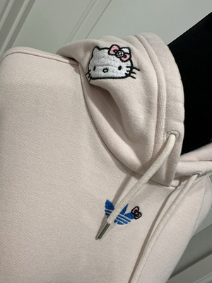 Pale Pink Adidas X Hello Kitty Sanrio Crop Hoodie Sweatshirt Small