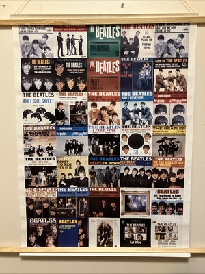 Vintage The Beatles Singles Collection Poster 27”x37” Very good 