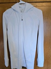 Lululemon Hoodie Jacket Womens 6 White Full Zip Mesh Long Sleeves G1 Coolmax