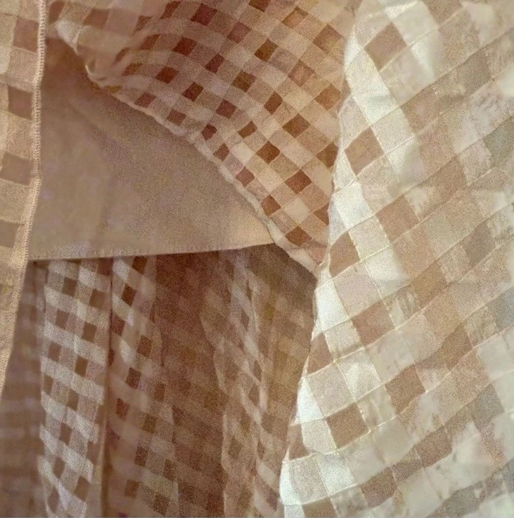 Falda midi Tibi Gingham transparente fluida melocotón talla 2 Foto 4 de 4