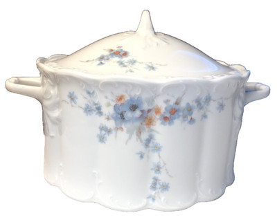 COVERED VEGETABLE BOWL ROSENTHAL MONBIJOU BELVEDERE CLASSIC ROSE Blue Floral
