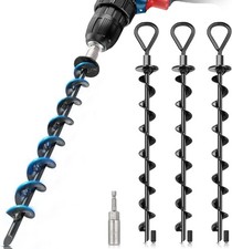 Screw in ground anchors 4 pack 15 inch trampoline with drill adapter