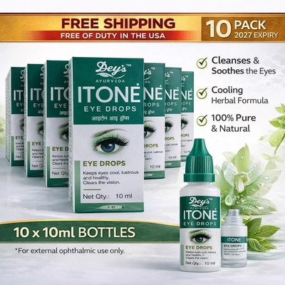 ITONE Eye Drops 10ml x 10 | Herbal Ayurvedic Eye Care Drops | 2027 Expiry