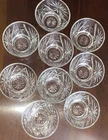 Vintage Anchor Hocking Prescut Clear Custard Cups - Set Of 9 Dessert Bowls