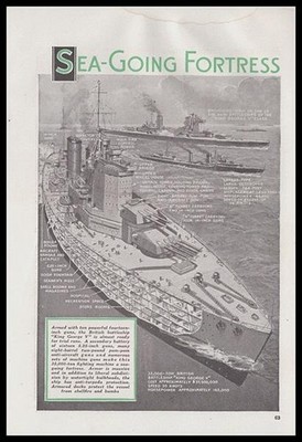 HMS King George V 1939 graphic pictorial  Sea-Going Fortress  British Battleship
