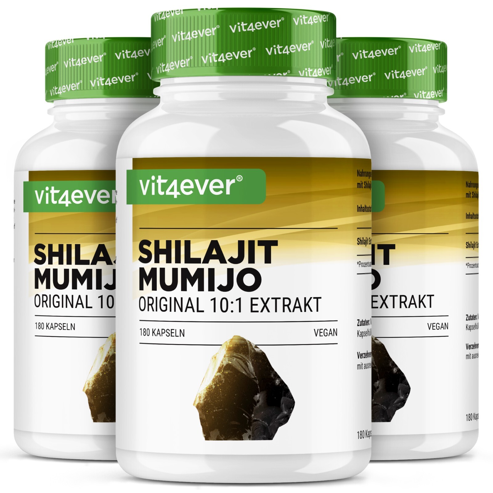 Mumijo Shilajit - 540 Kapseln á 500mg - Original Himalaya 10:1 Extrakt - Vegan