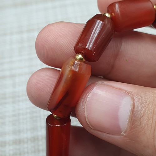 Stunning Antique African Carnelian Beaded Bracelet From Mali - Picture 4 of 24