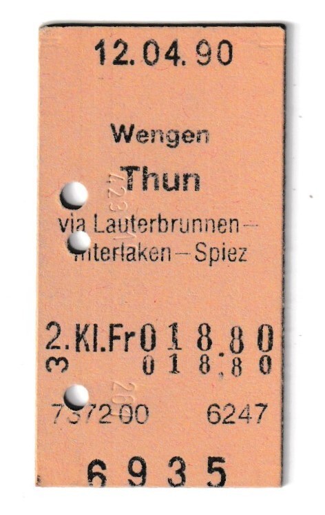tk 専用 SWITZERLAND * WENGEN - THUN 1990 | eBay