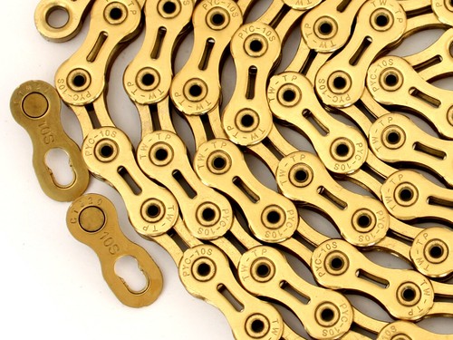 PYC SP1001 X10SL TiN Gold 10 Speed Bike Chain 116L For Shimano SRAM Campagnolo  - Picture 2 of 3