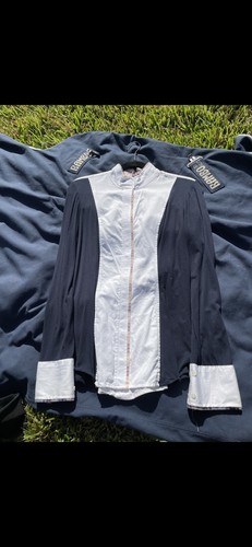 LeFash long sleeve shiw shirt. navy size large