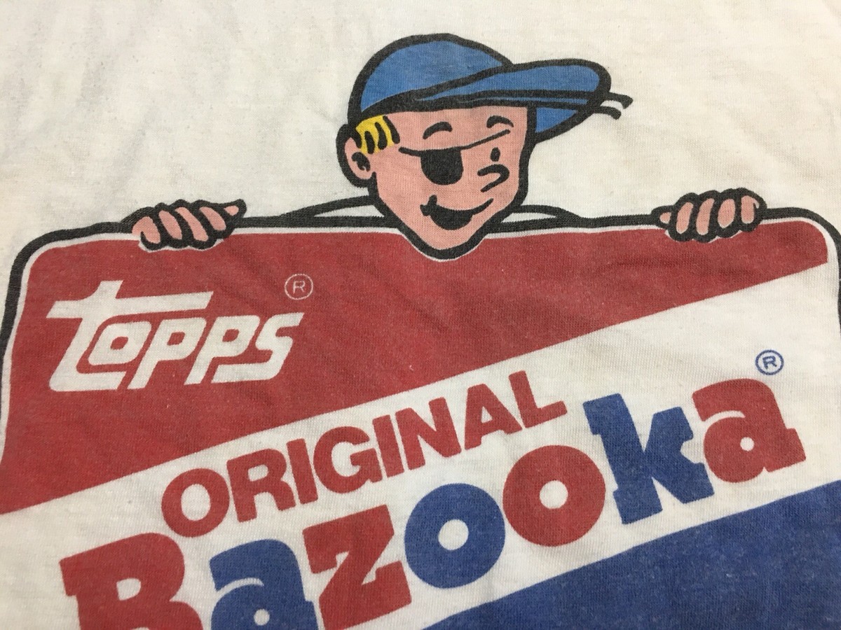 Vtg Bazooka Joe Gum Bubblegum Ringer T-Shirt Genuine Topps Super