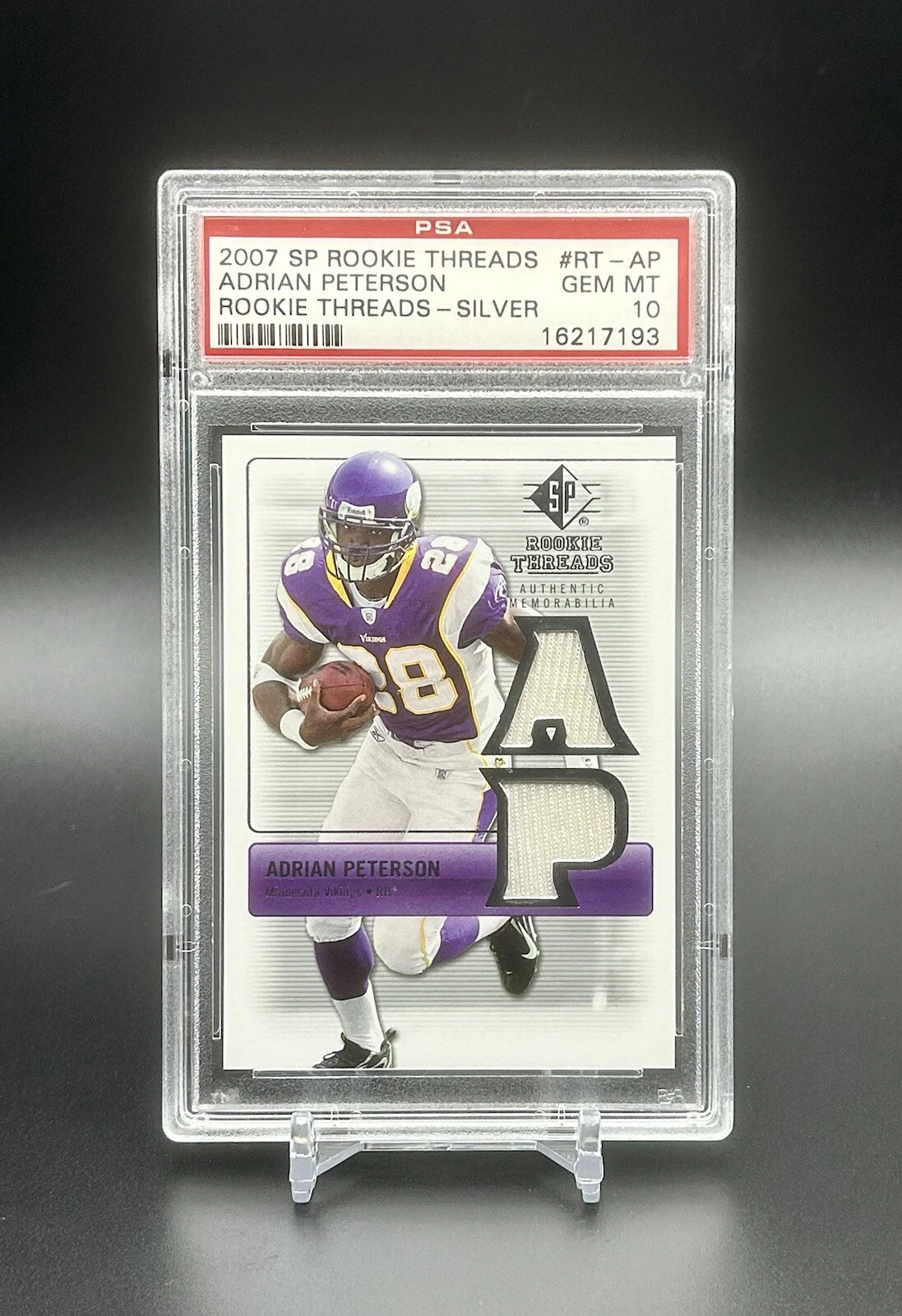 Adrian Peterson SP Rookie Threads Rookie Threads #RTAP Silver