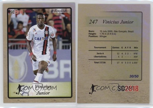 2017-18 SC2018 Vinicius Junior Rookie gold 30/50 Brazil Real Madrid Flamengo