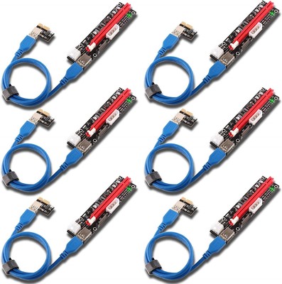 PCIE Riser Express Cable 1X to 16X LED Graphics Extension Ethereum Mining