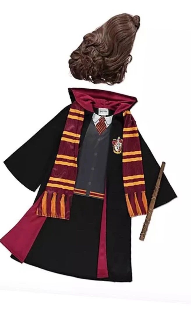 Costume Hermione Granger 5-12 ans avec PERRUQUE ÉCHARPE baguette LIVRE JOUR  CAD