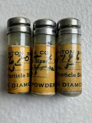 Vintage Diamond Powder Lot Of 3 ANTON SMIT. USA. Particle Size