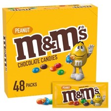 M M'S Full Size Peanut Milk Chocolate Candy Bulk Pack, 1.74 oz, 48 ct Box