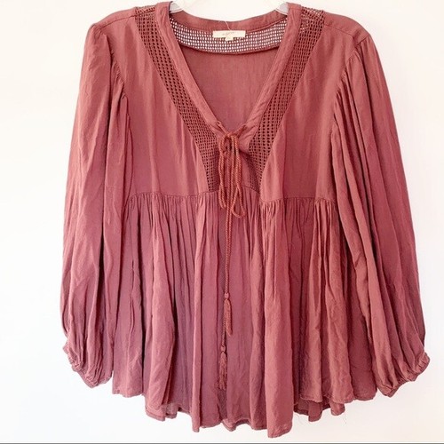 maroon peasant top