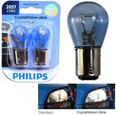 Philips Crystal Vision Ultra Light 2057 27/7W Two Bulbs Rear Turn Signal Upgrade