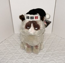 Gund Grumpy Cat 10  Holiday Plush w/ Tag Ho Ho No Black Santa Hat Christmas