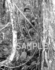 Marine with BAR advancing on Bougainville World War II WW2 WWII 8x10 Photo 57c