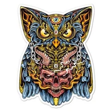 Demon Skull Mask Owl Sticker Decal
