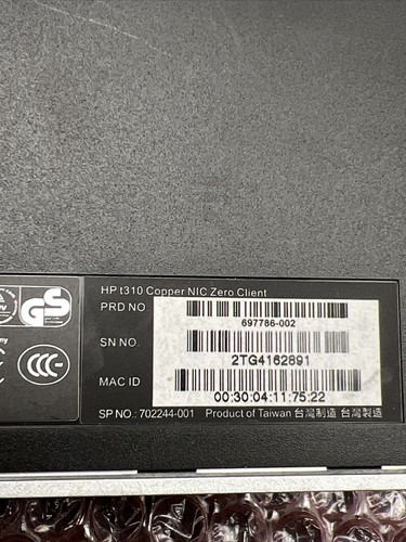 Used HP T310 Copper NIC Zero Client TC No Power Supply - Picture 8 of 8