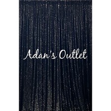  6 Black 4x6ft Sequined Backdrop Curtain Wedding Party Booth Decorations