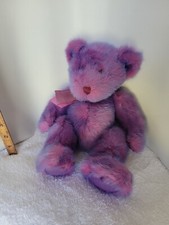 Russ Berrie 12" Luv'ums Purple/Pink Handmade Plush Bear Vintage