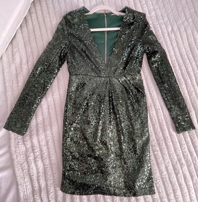 slim fit dress slacks Rose Gold Sequin Plunging Neckline Mini Dress