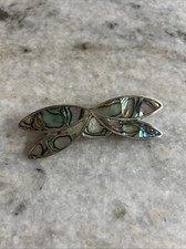 Abalone Shell Butterfly Mexico Barrette Hair Clip Retro Coastal Vintage Boho