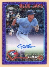 2024 Topps Chrome - Cam Eden - Purple Speckle Refractor Rookie Auto /299 #RA-CE