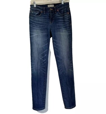 Madewell Skinny Skinny Jeans Women's 27 Blue Inseam 28 Mid Rise Whisker