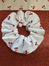 2 Adorable Handmade Hair Scrunchie Cherry   theme