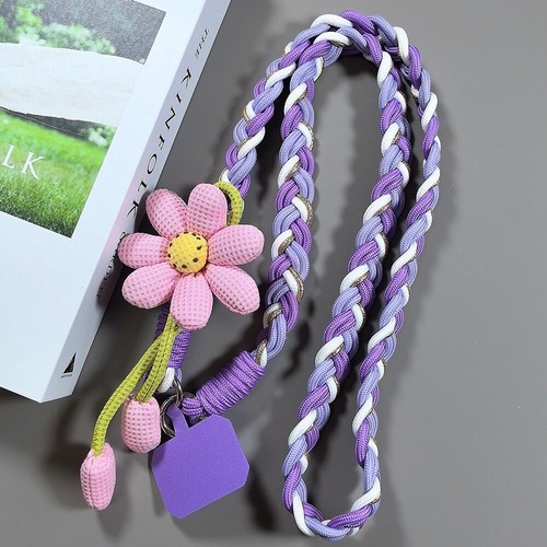 Adjustable Mobile Phone Lanyard Handmade Weaving Crossbody Phone Strap - Photo 11 sur 15