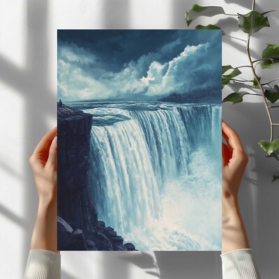 Niagarafälle Illustration Premium Poster Schöne Wanddeko Dekoration in 40X30 cm