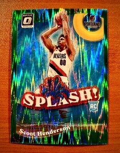 Scoot Henderson 2023-24 Panini Optic Splash! Green Shock RC #15