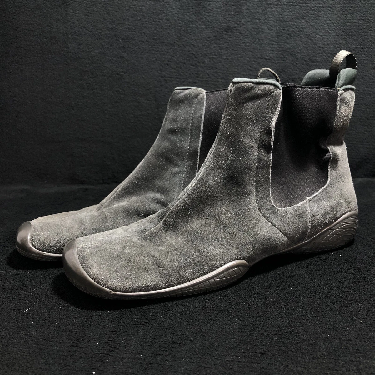 VTG Prada 0777 Pull On Green Suede Sport Ankle Boots Women ITALY Size 39.5 US 9