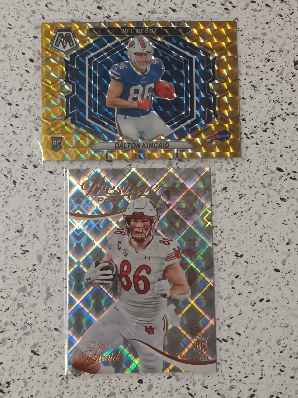 2023 Mosaic NFL Debut Reactive Yellow Dalton Kincaid RC #ND-20 + Prestige Xtra