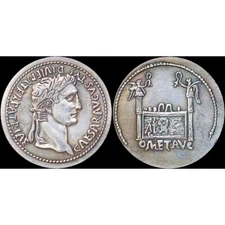 8-10 AD Large Ancient Roman Coin Emperor Caesar Tiberius - Denarius 36mm