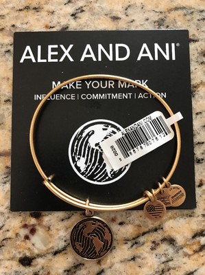 ALEX AND ANI MAKE YOUR MARK Gold FINISH CHARM BRACELET CBD13GORG New W Tag