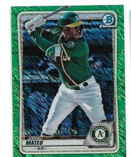 2020 Bowman Chrome Prospect Refractor #BCP-138 Green Shimmer Jorge Mateo #d 99