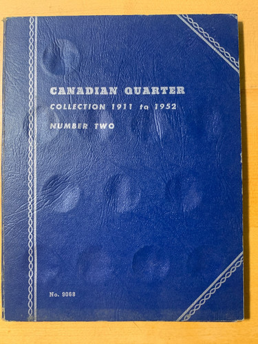 Vintage Whitman Canadian Quarters 1911 - 1952 Album #2. Whitman #9068. Free S/H