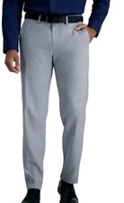 Haggar Men's Comfort Performance Stretch Straight Fit Pants, Gray, Size 42X30