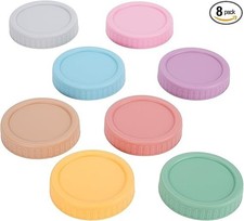 Wide Mouth Mason Jar Lids - 8PCS Colored Mason Plastic Lids Wide Mouth, Leak Pr