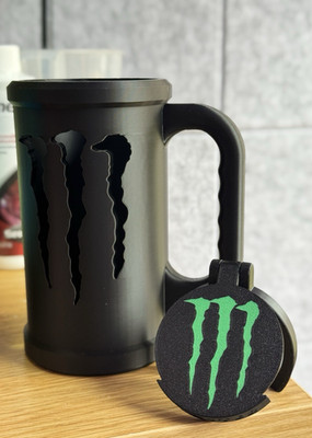 Monster Energy | Dose / Cup Mug Style Halter mit Snap On Deckel! Mehrere Farben