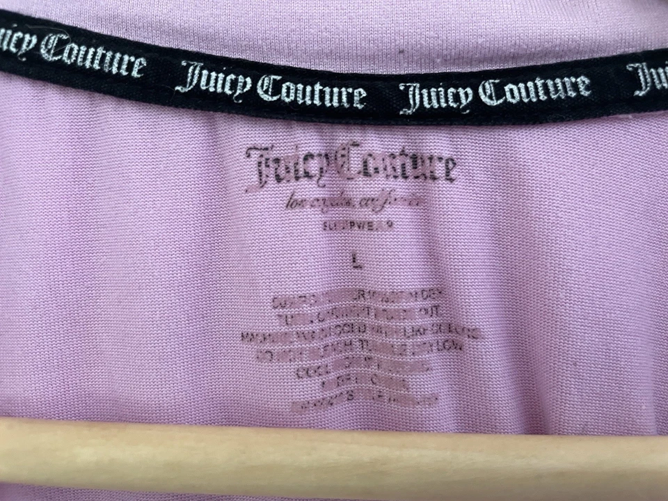 Juicy Couture Sleepwear Women's Logo Sheer Crewneck Short Sleeve PJ Top Purple L - Image 2 of 4
