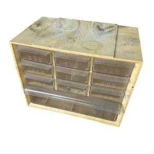 VTG Akro mils 10 Drawer Ivory Marbled Bakelite? Parts Organizer Garage Storage