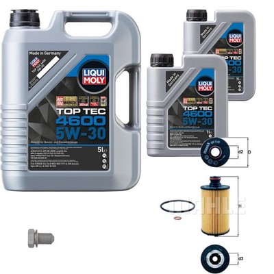 MAHLE Ölfilter LIQUI MOLY Top Tec 4600 5W-30 7 L für Ssangyong Korando